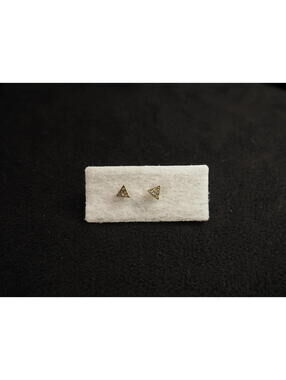 Kenneth Cole New York Gold Tone Pave Cubic Zirconia Triangle Stud Earrings